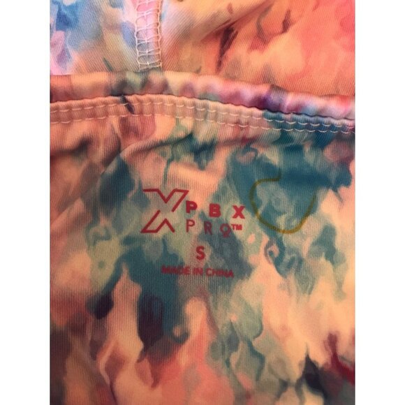 pbx pro pink and blue cotton candy like print athletic leggings size small - Picture 5 of 12